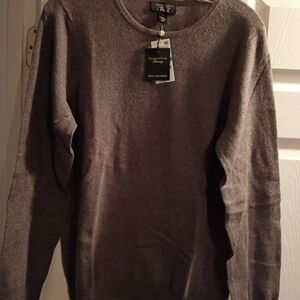 NWT Charter Club Women's 100% Luxury Cashmere Crewneck Sweater in Heatherd Mocha